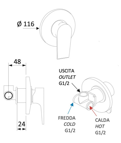 Смеситель для душа Mariani Artic В00179AT