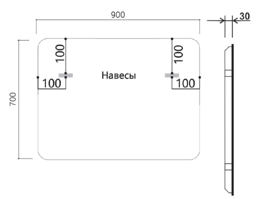 Зеркало Vincea LED 900x700 VLM-3VC900