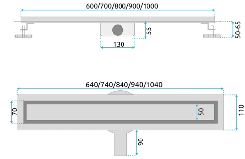 Душевой трап Rea Neox pro Copper Brush 900 G4803
