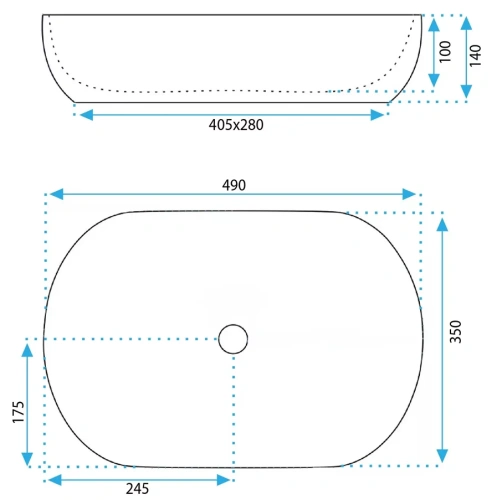 Умывальник Rea Lisa L.Blue Shiny U6620