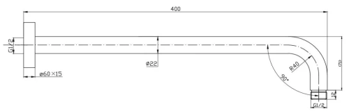 Кронштейн настенный 400 мм Nemo NM-8021MB matte black