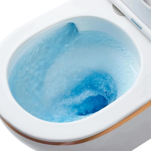 Унитаз подвесной Rea Carlo Mini Tornado White Gold Edge C4800