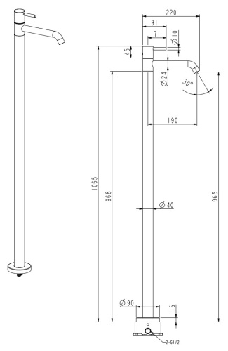 Смеситель для раковины Nemo Round NM-2351BGM brush gun metal