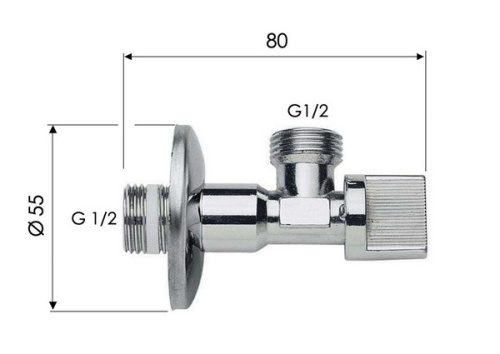 Запорный вентиль 1/2*1/2 Remer 128R1212
