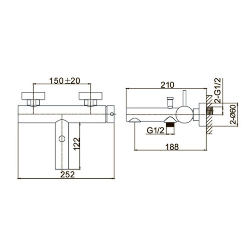 Смеситель для ванны Caprigo Don 53-011-NER