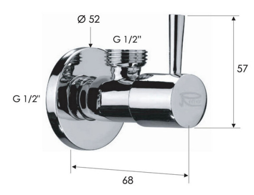 Запорный вентиль 1/2*1/2 Remer 128L1212VO, бронза