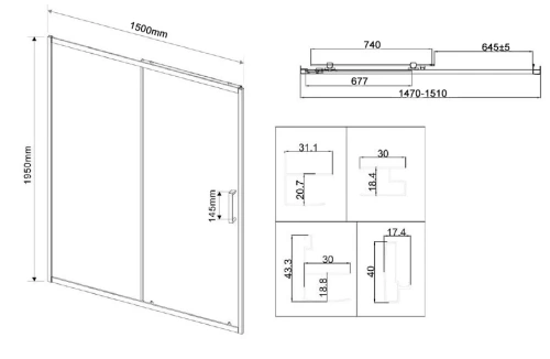 Душевая дверь Vincea City VDS-5CT150CLB