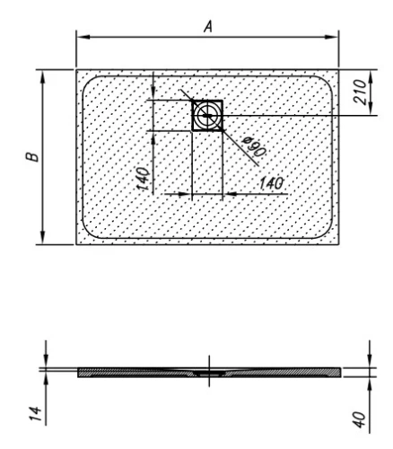 Душевой поддон Kolpa-san Moonwalk 140x90 manhattan 596860