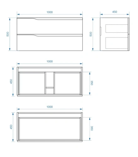 Тумба подвесная Vela Вектор 100П под Absolute TU27148