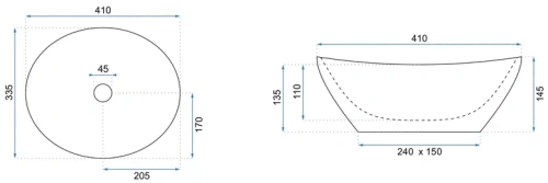 Умывальник Rea Sofia Black Gold Brush U3310