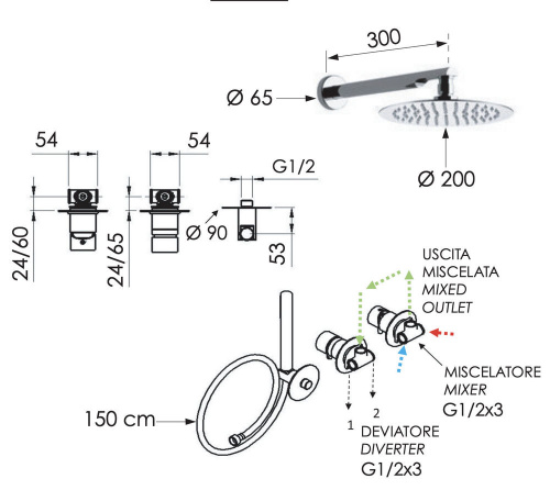 Душевая система Remer X Style X96S02