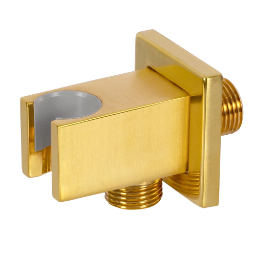 Держатель ручного душа с подключением Remer 337QBG, золото брашированное