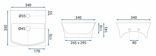 Умывальник Rea Selma U9667