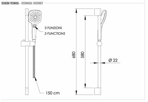 Душевой гарнитур Remer 315L318CP