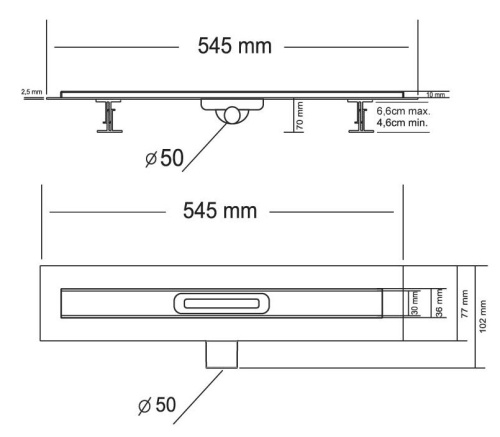 Трап для душа Vincea SAY CARMINE 510.50.P.PITI
