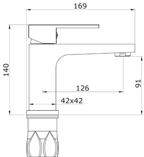 Смеситель для умывальника Vivi Felice 0730 ORO OPACO