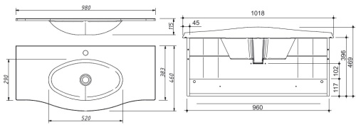 Тумба подвесная Caprigo Nokturn 100 1314-SF025