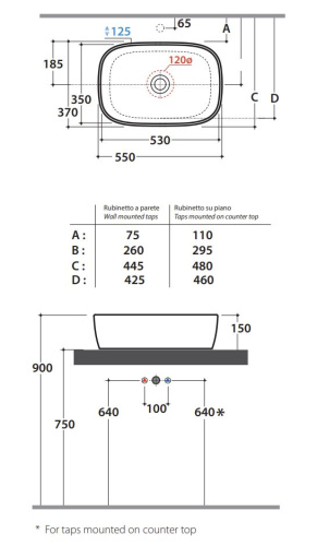 Умывальник Globo GENESIS GE044BI