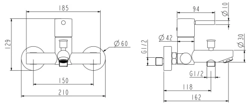 Смеситель для ванны Nemo Round NM-2355BG brush gold