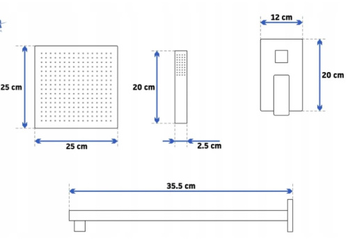 Душевая система Rea Fenix Black P6920