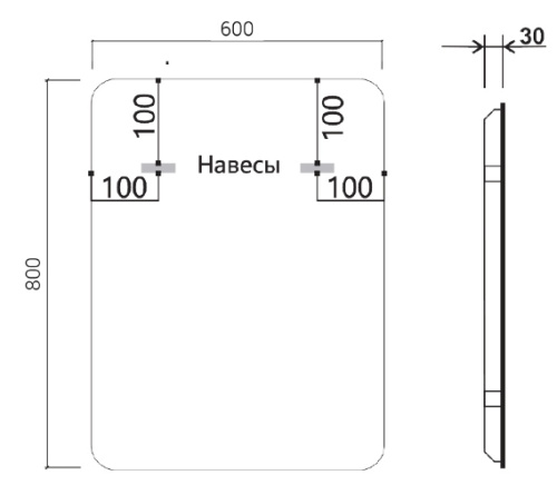 Зеркало Vincea LED 600x800 VLM-3MA600-2