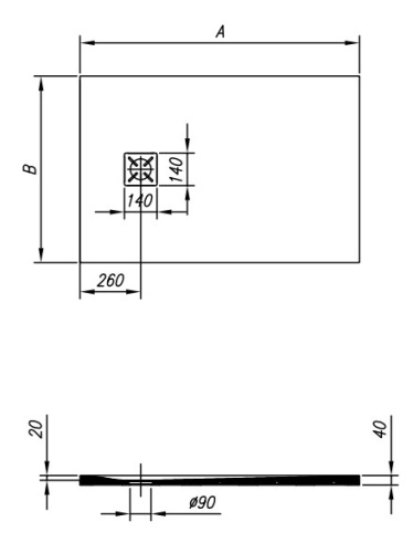 Душевой поддон Kolpa-san Limbo 120x90 manhattan 551160