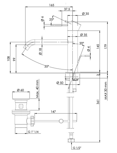 Смеситель для раковины Daniel Tokyo TK605XDP
