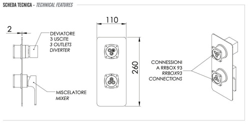 Смеситель для душа Remer Absolute AU93KBNO, чёрный матовый