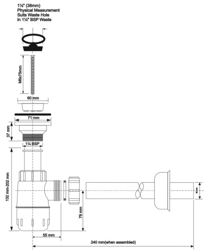 Сифон для умывальника McAlpine HC1L
