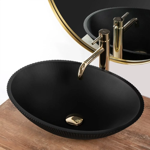 Умывальник Rea Della black matt U0274