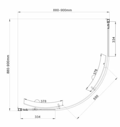 Душевой уголок Vincea Garda VSQ-1G900CLB