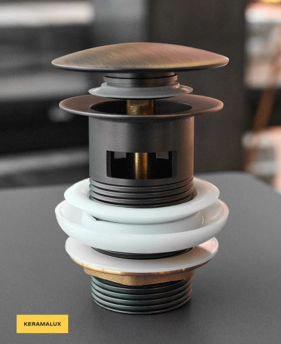 Донный клапан для раковины CeramaLux RD007 с переливом