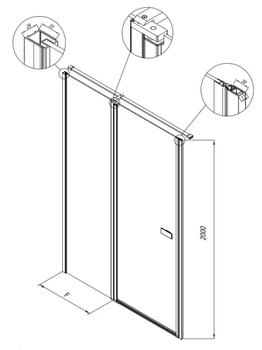 Душевая дверь Kolpa-San Andromeda N 140 black transparent 516790