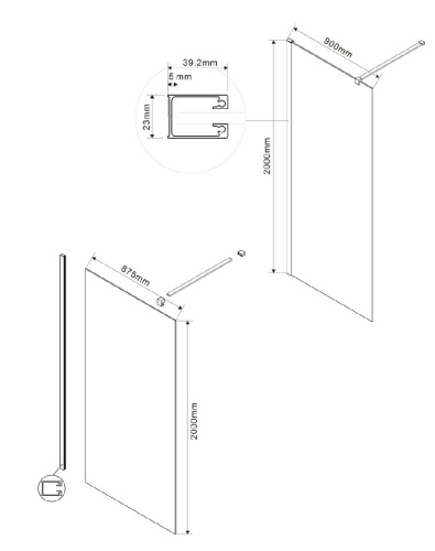 Душевая стенка Vincea Walk-In VSW-1H900GSG