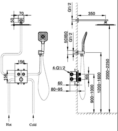 Душевая система Vincea VSFW-105TCH