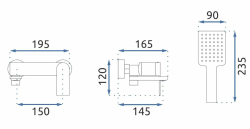 Смеситель для ванны Rea Storm tytan B4585