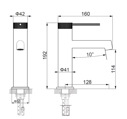 Смеситель для раковины Vincea Rim VBF-2RM1BG