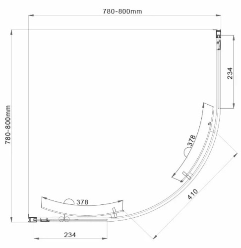 Душевой уголок Vincea Garda VSQ-1G800CH