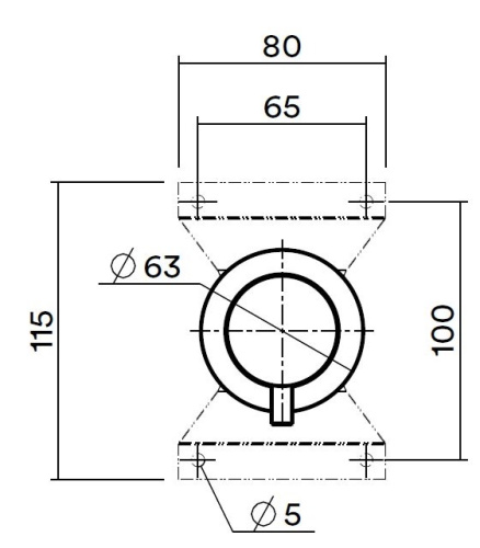 Встраиваемая часть переключателя из стены на 2 потребителя QuadroDesign IN044AS