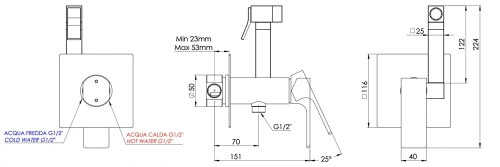 Гигиенический душ Mariani Rebel B14185RE