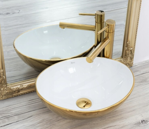 Умывальник Rea Sofia Gold White U0456