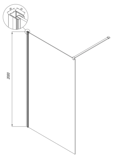 Душевая стенка Kolpa-San Calypso WO 140 black transparent 517600