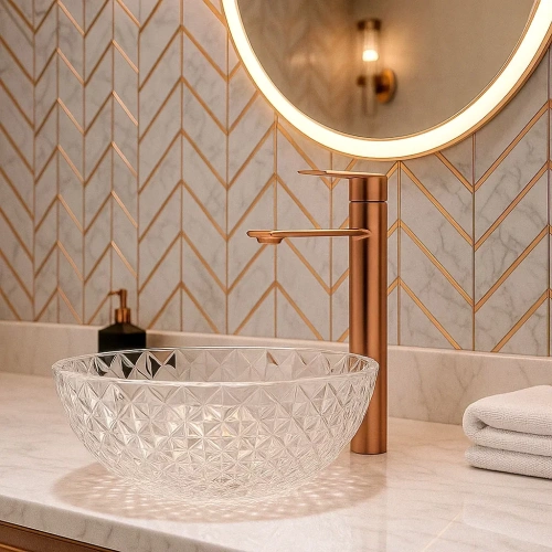 Смеситель для умывальника Rea Storm copper brush B3002