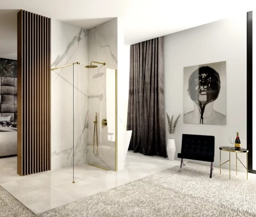 Душевая стенка Rea Aero gold matt 100x195 K4701