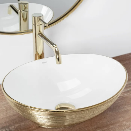 Умывальник Rea Sofia Brush Gold U3697