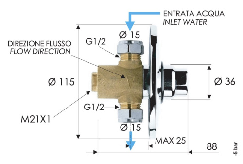 Кран порционный для душа Remer Tempor TE30