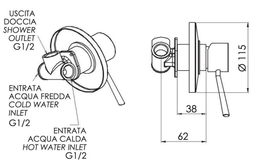Смеситель для душа Remer Minimal N30