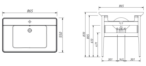 Тумба напольная Caprigo Jersey 85 34312-SF022