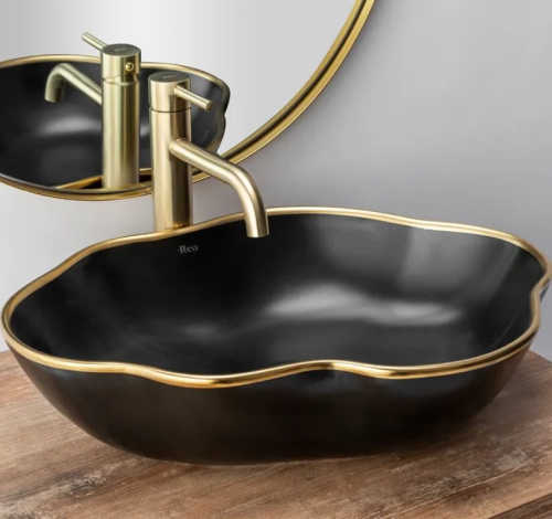 Смеситель для умывальника Rea Lungo Gold matt B4526