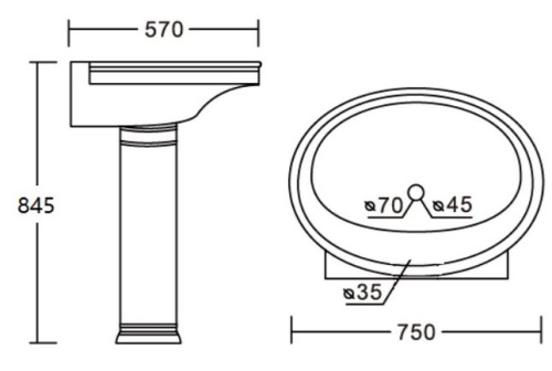 Умывальник CeramaLux 4286
